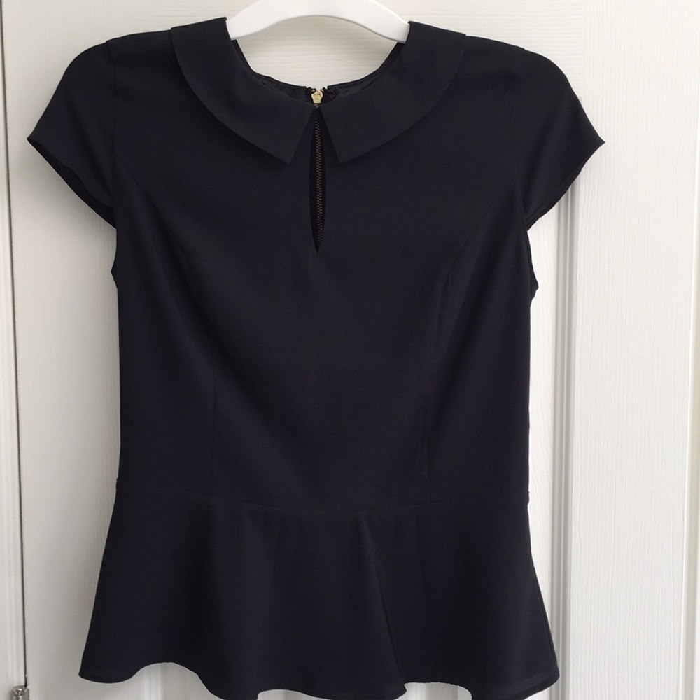 Women’s Black Peplum Top - Size S